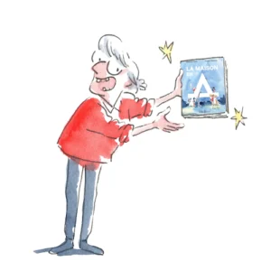 Elizabeth présente la BD de La maison en A